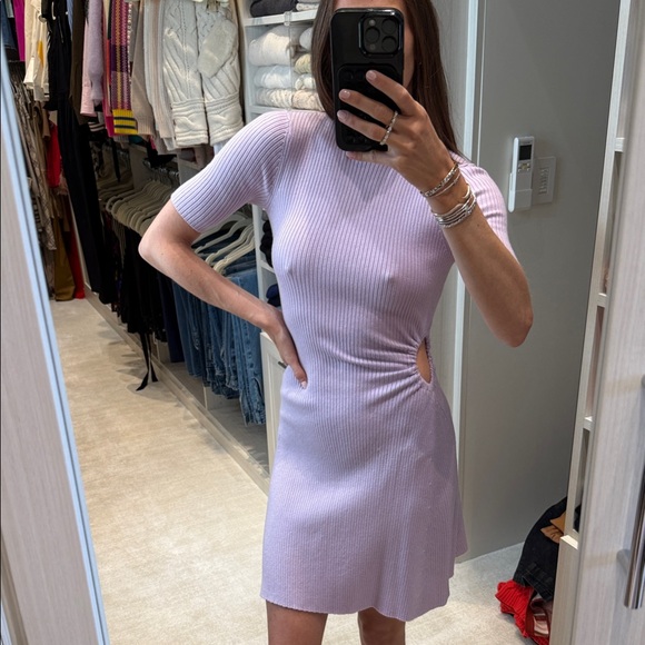 Maje Lilac Ribbed Dress - Picture 1 of 3